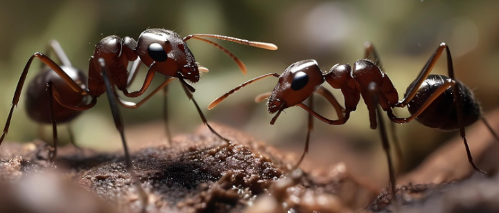 2 Ameisen in Großaufnahme