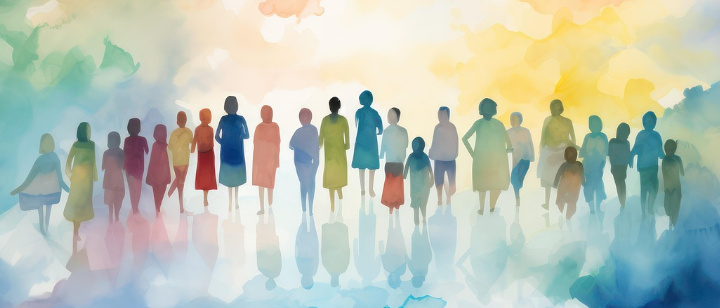 Menschen in Aquarell